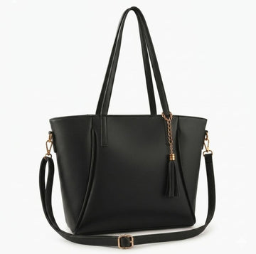 Ashir Studio Tassel Accent Signature Tote jewelry with tassel details, showcasing a stylish and elegant accessory design.