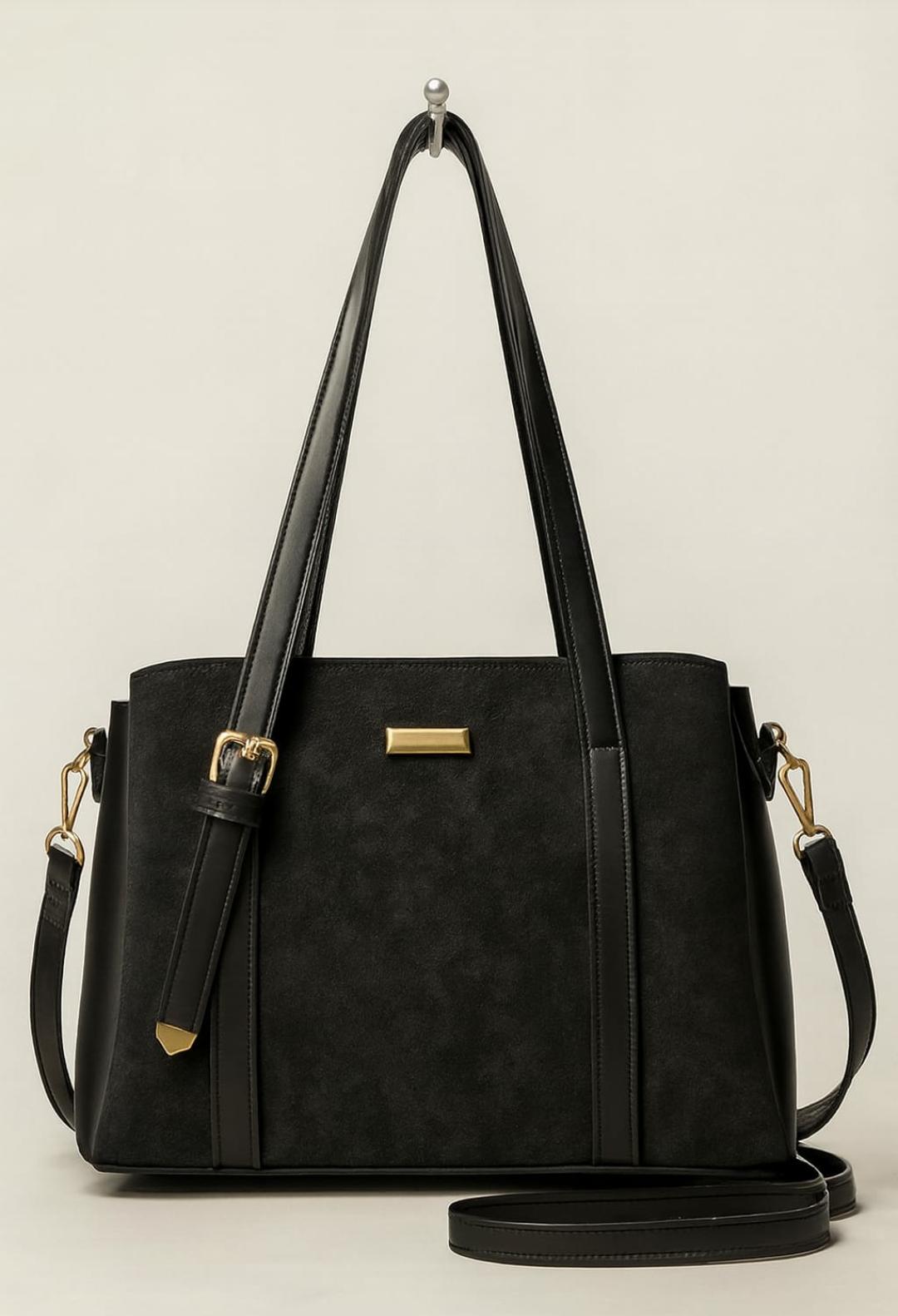 Ashir Studio Velvet Luxe Executive Tote jewelry organizer with soft velvet lining and multiple compartments for elegant storage.