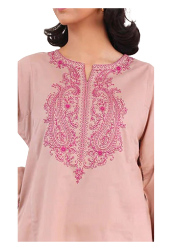 Handmade dusty rose tunic by Ashir Studio, showcasing soft fabric and relaxed fit, displayed on a mannequin.