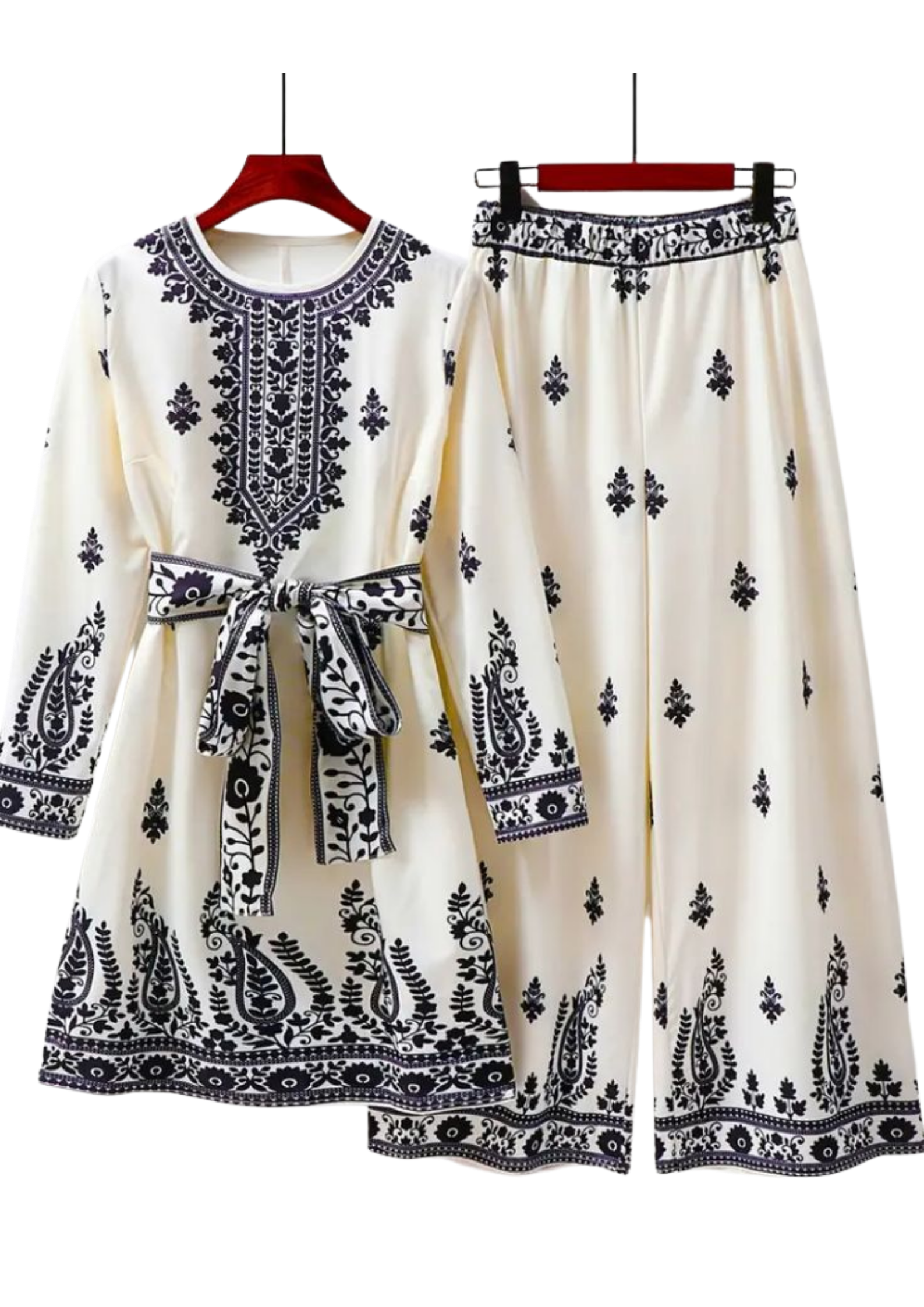 Handmade off-white cord set by Ashir Studio, featuring traditional cloths with detailed craftsmanship and natural fabric texture.