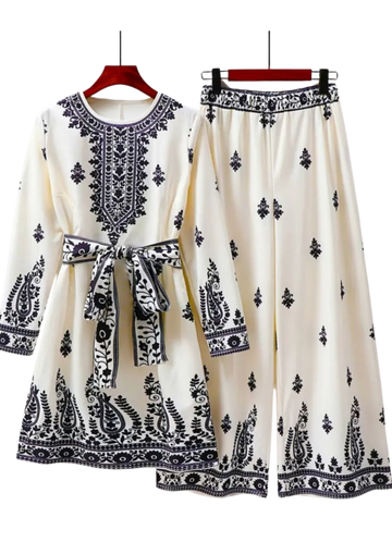 Handmade off-white cord set by Ashir Studio, featuring traditional cloths with detailed craftsmanship and natural fabric texture.