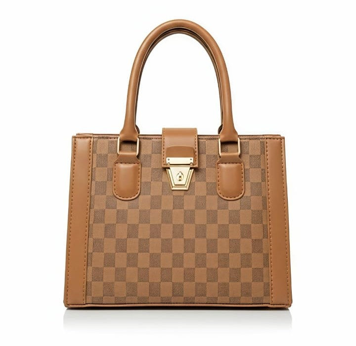 Ashir Studio Heritage Checkered Satchel jewelry displayed with intricate design details and a stylish checkered pattern.