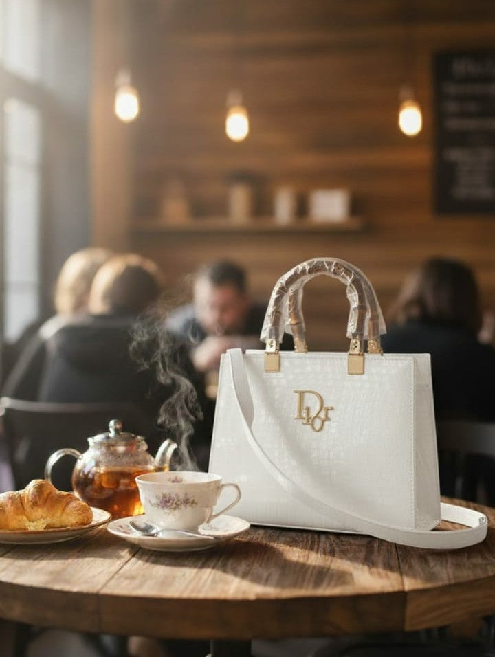 Ashir Studio Luxe Croco-Textured luxury handbag from the collection, showcasing its sleek design and premium leather finish.