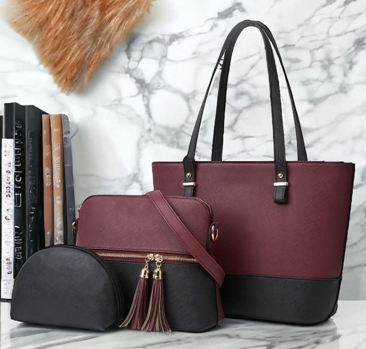 Elegant 3-piece luxury handbag collection from Ashir Studio, featuring stylish jewelry-inspired accessories in various designs.