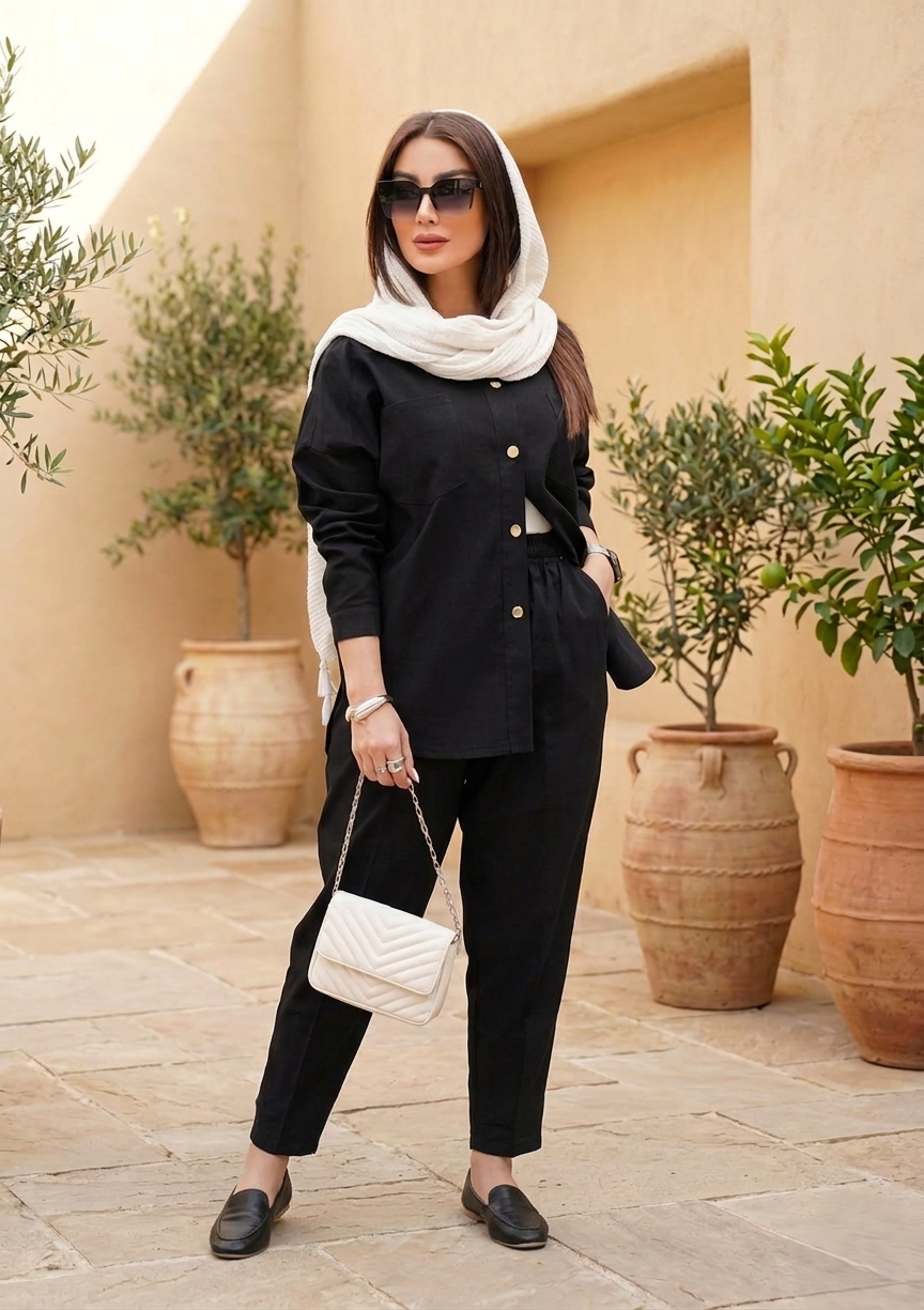 Two-piece co-ord set by Ashir Studio featuring a stylish matching top and bottom in a modern design.