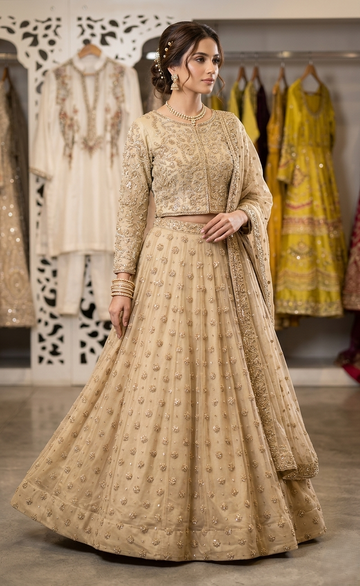 Imperial Lehnga Choli – Champagne Gold Glitz