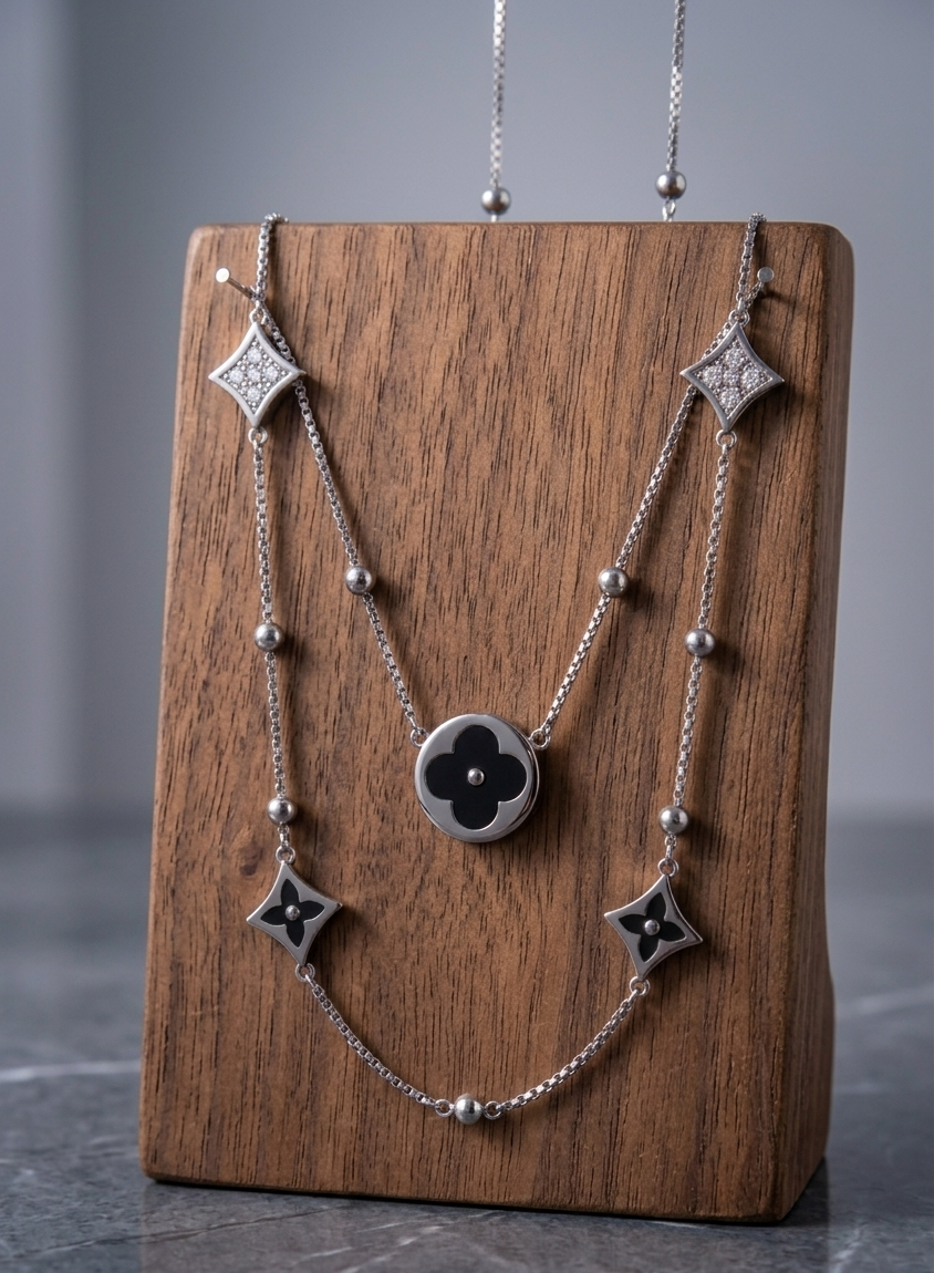 Delaney 2.0 stainless steel necklace by Ashir Studio featuring a sleek, modern jewelry design with a polished finish.