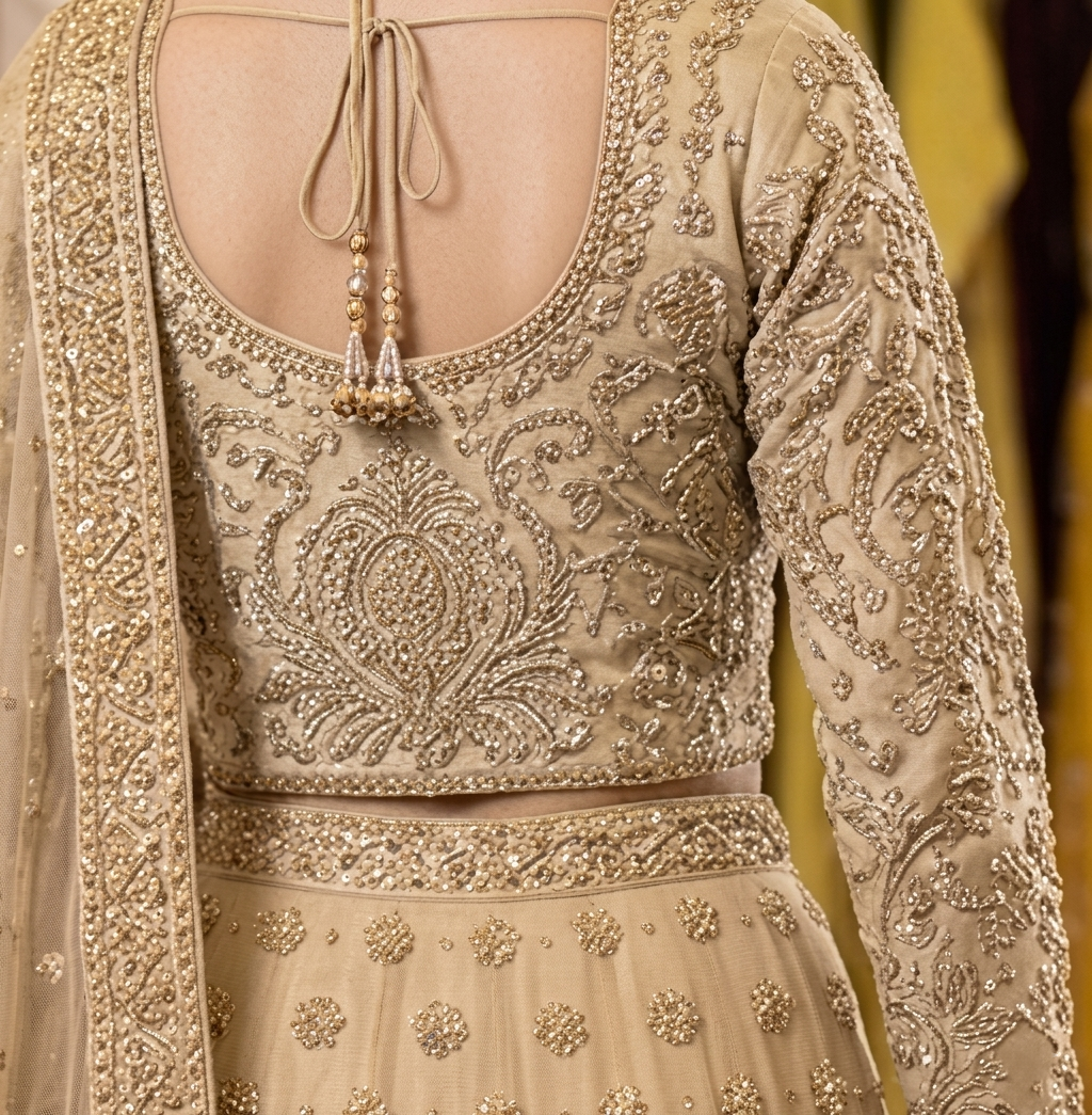 Imperial Lehnga Choli – Champagne Gold Glitz