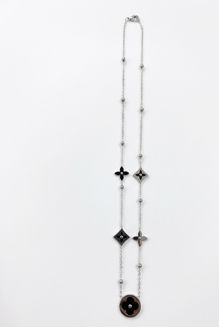 Delaney 2.0 stainless steel Lux necklace by Ashir Studio featuring a sleek, modern jewelry design with a polished finish.