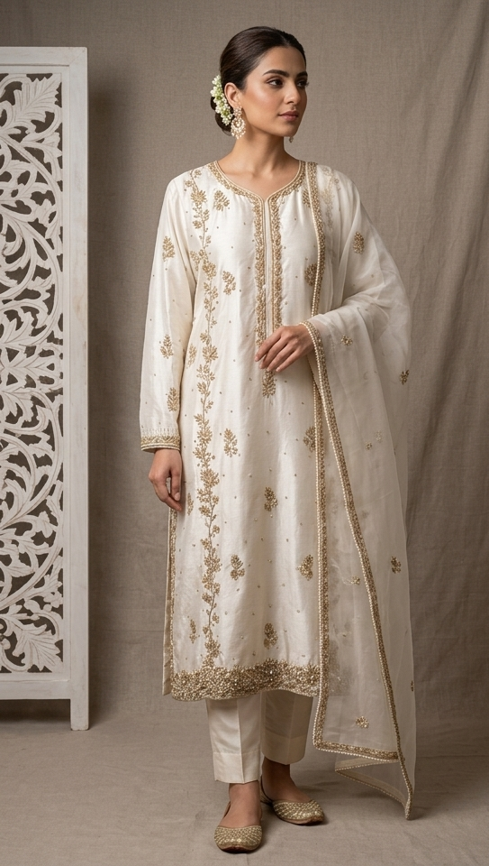 Vintage Pearl Straight Set – Pearl Ivory & Dull Gold