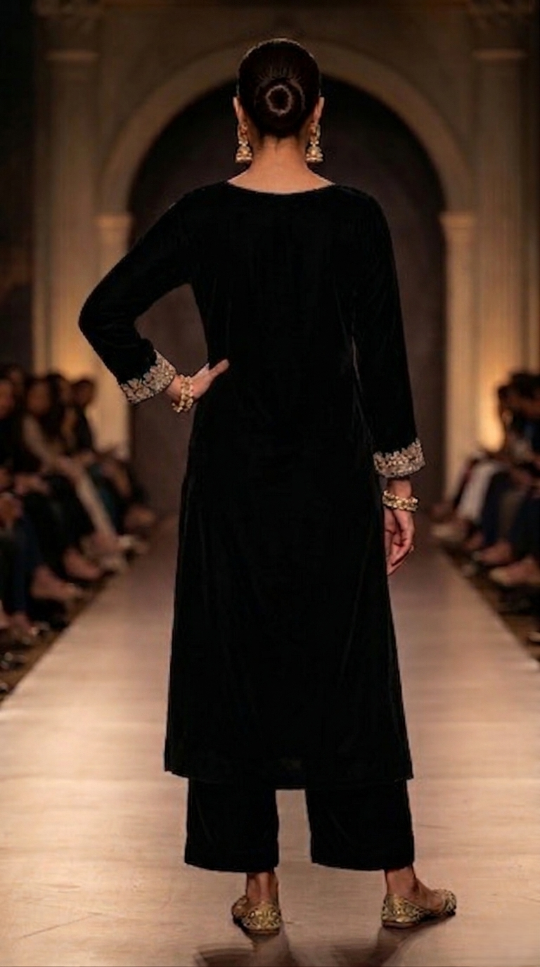 Royal Velvet Statement Set – Midnight Obsidian & Antique Gold