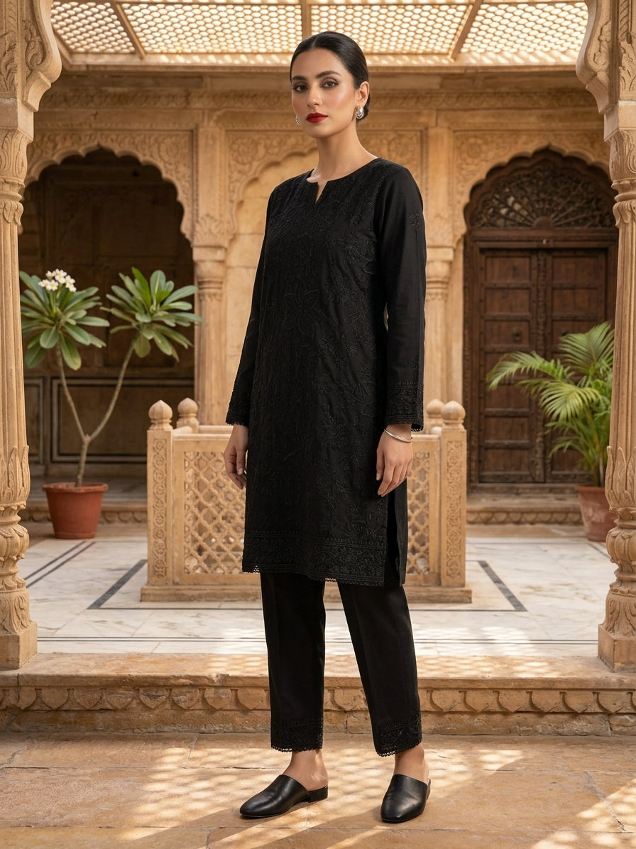 Embroidered Thread Work 2-Piece Suit