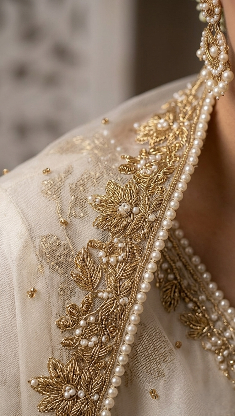 Vintage Pearl Straight Set – Pearl Ivory & Dull Gold