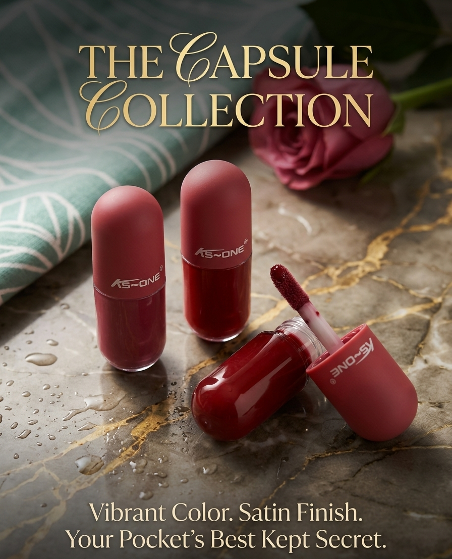 Mini Capsule Matte Collection by Ashir Studio, featuring a diverse set of matte capsule-shaped products in vibrant colors.