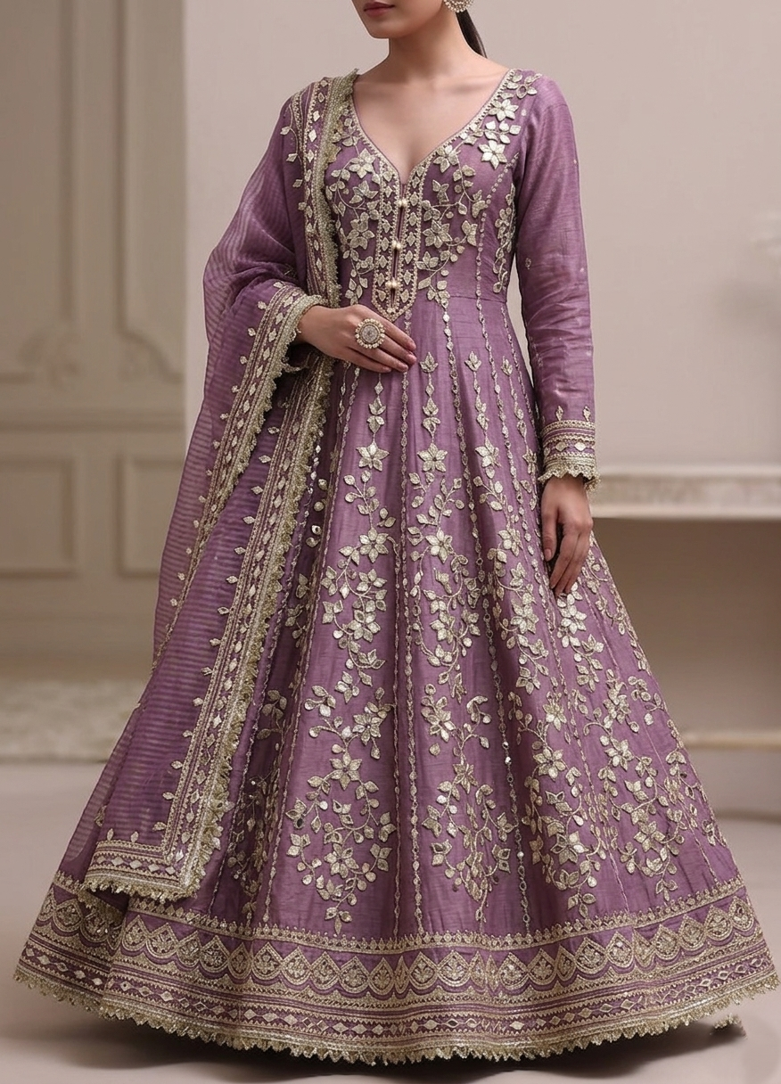Anarkali Maxima – Royal Mauve Silver