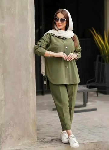 Two-piece co-ord set from Ashir Studio featuring a stylish, coordinated outfit with a modern design, shown in the image.