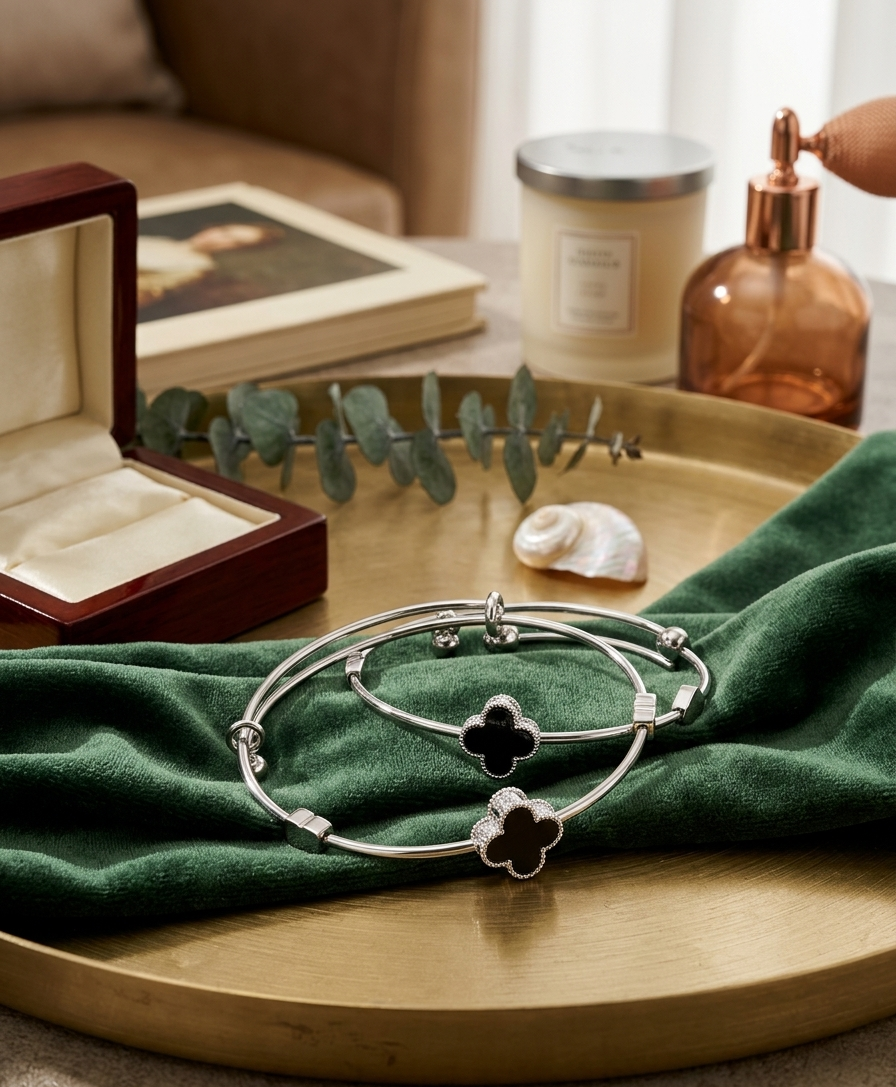 Elegant clover-style bracelet by Ashir Studio showcasing delicate jewelry design with intricate clover motifs.