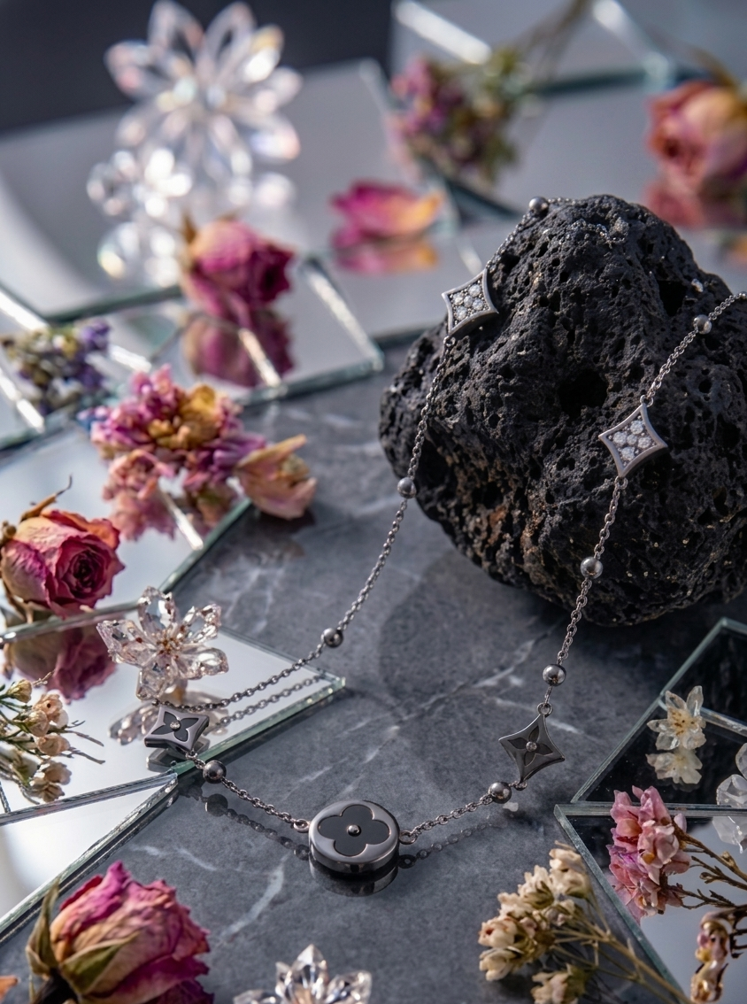 Delaney 2.0 stainless steel Lux necklace by Ashir Studio featuring a sleek, modern jewelry design with a polished finish.