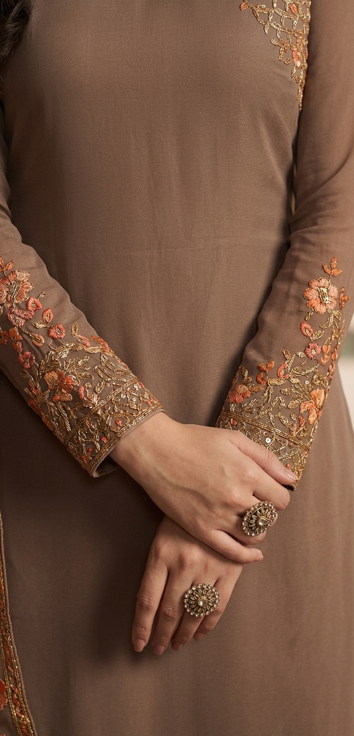 Elegant Embroidered 3-Piece Suit