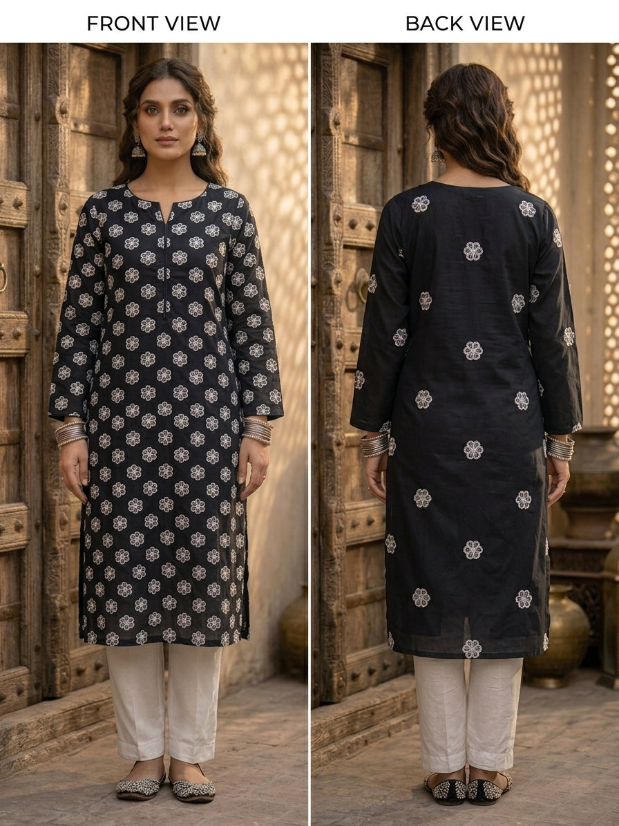 Embroidered Thread Work 2-Piece Suit