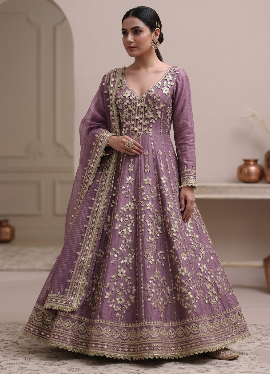 Anarkali Maxima – Royal Mauve Silver
