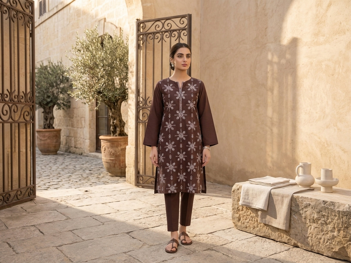 Embroidered Thread Work 2-Piece Suit