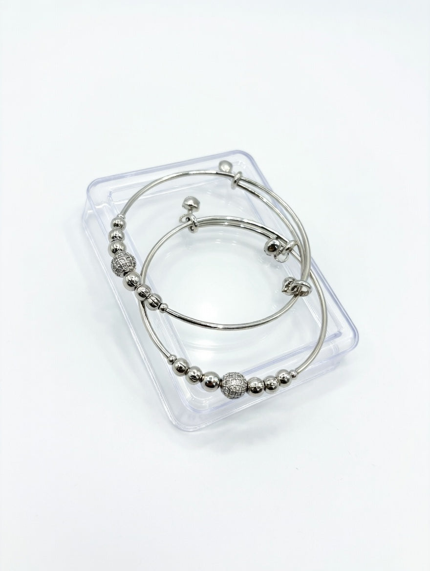 Elegant silver steel bracelet from Ashir Studio featuring intricate design, perfect for stylish jewelry accessories.