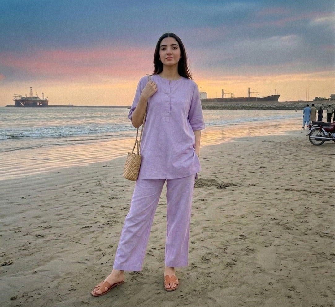 Ashir Studio Coastal Breeze co-ord set featuring a stylish top and matching bottom in a breezy, casual design.