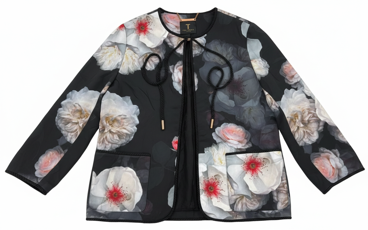 Ashir Studio floral coat made of cloth with vibrant floral patterns, stylish and comfortable for everyday wear.