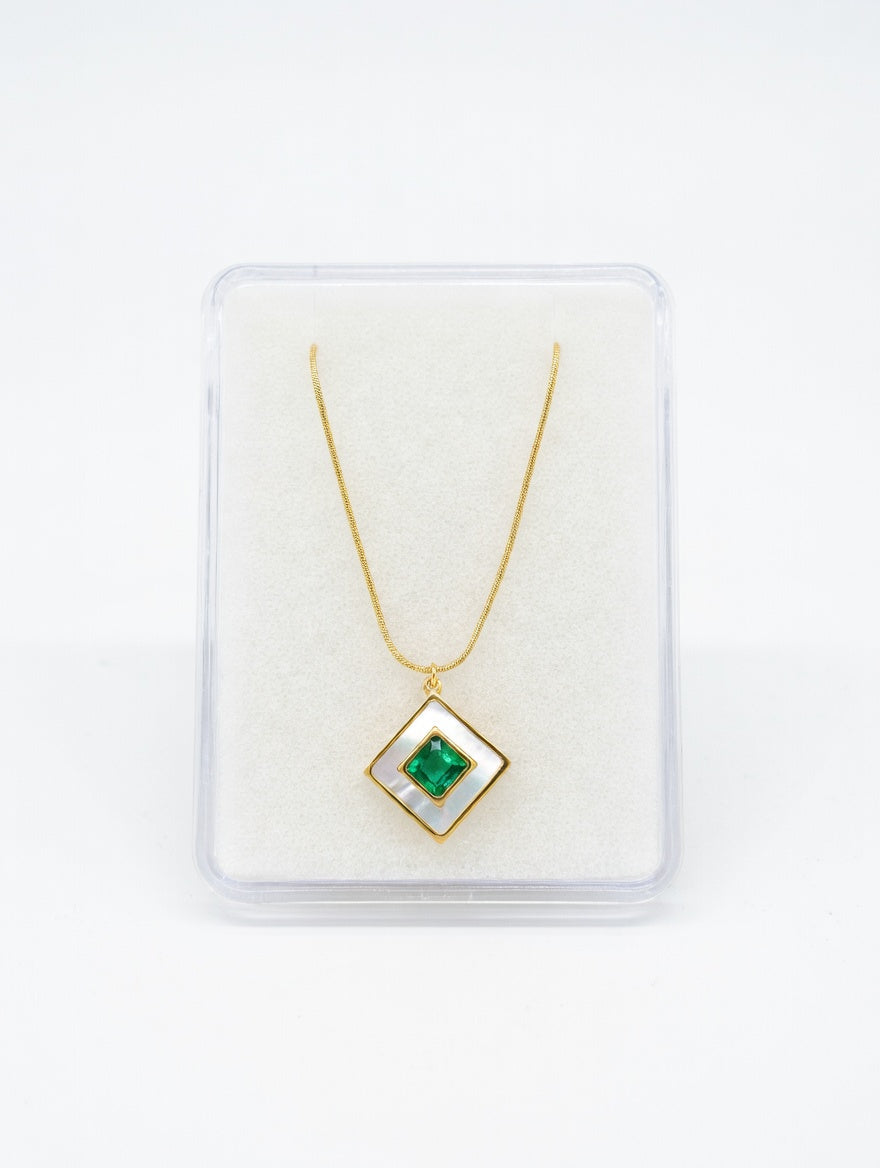 Imported Emerald Necklace by Ashir Studio featuring vibrant green gemstones and intricate jewelry design.