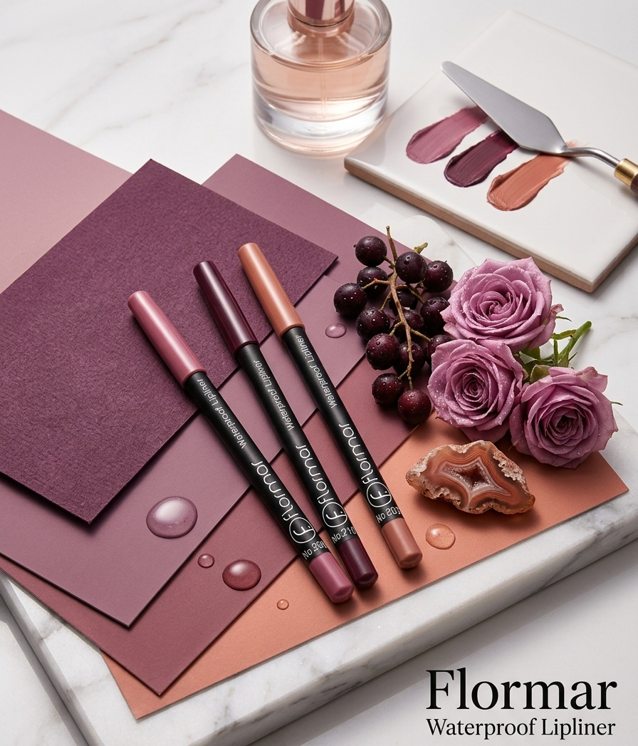 Ashir Studio Flormar waterproof lipliner in a sleek pencil with rich color for precise lip definition and long-lasting wear.