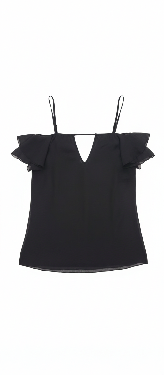 Black tank top from Ashir Studio, sleeveless clothing item with a fitted design displayed on a plain background.