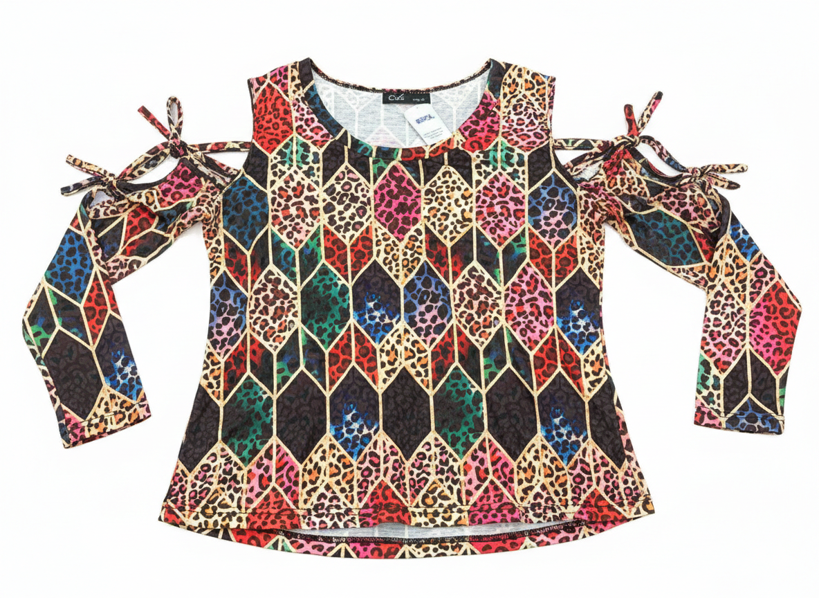 Multi-strapped shirt from Ashir Studio, featuring layered fabric design and casual style, shown in a front view.
