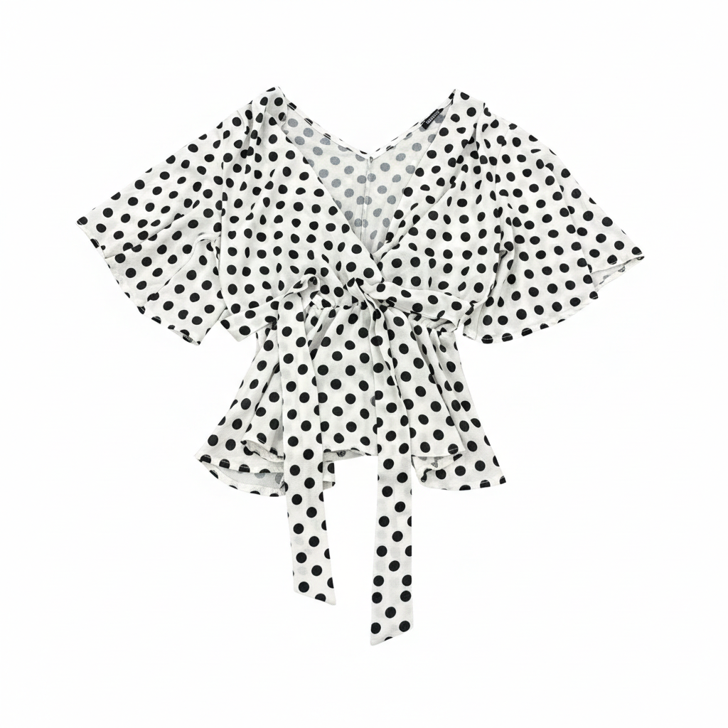 White dotted fancy shirt from Ashir Studio, stylish cloth with a classic button-up design and elegant pattern.