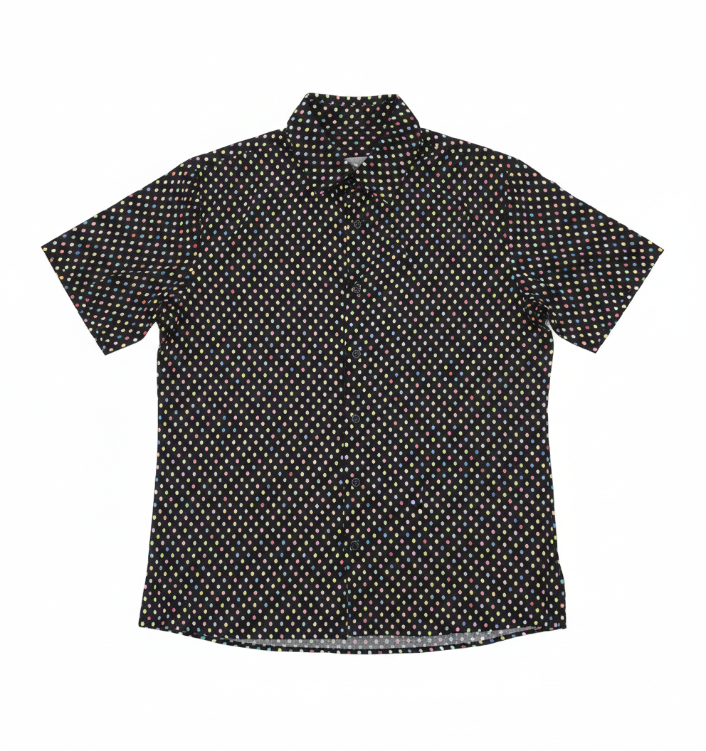Ashir Studio dotted shirt made of soft fabric, featuring a stylish dotted pattern and a classic collar for casual wear