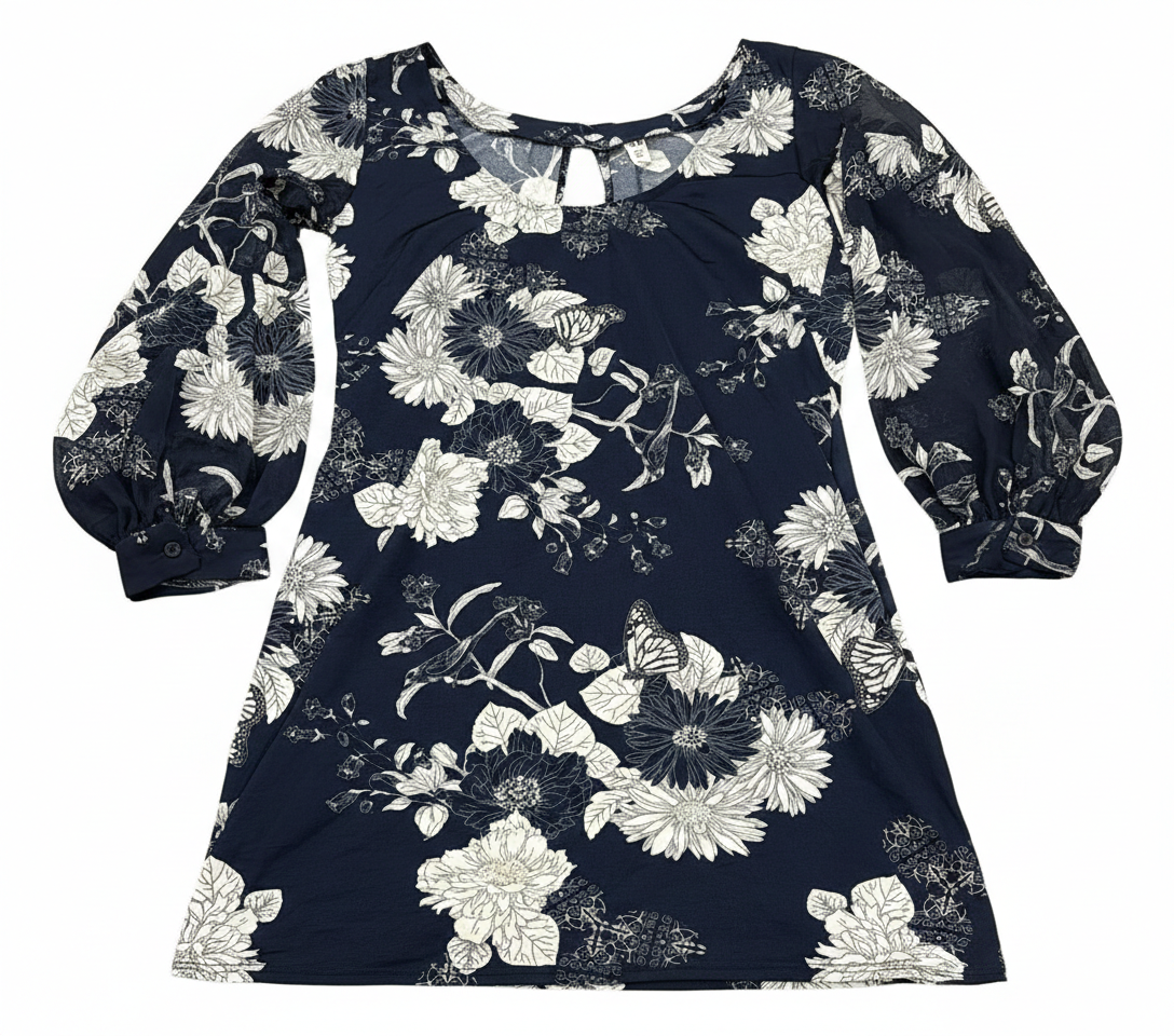 Floral printed shirt from Ashir Studio featuring vibrant flower patterns on lightweight fabric.