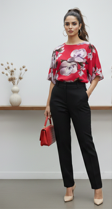 Hot pink printed floral cloth from Ashir Studio, showcasing vibrant floral patterns on soft fabric.