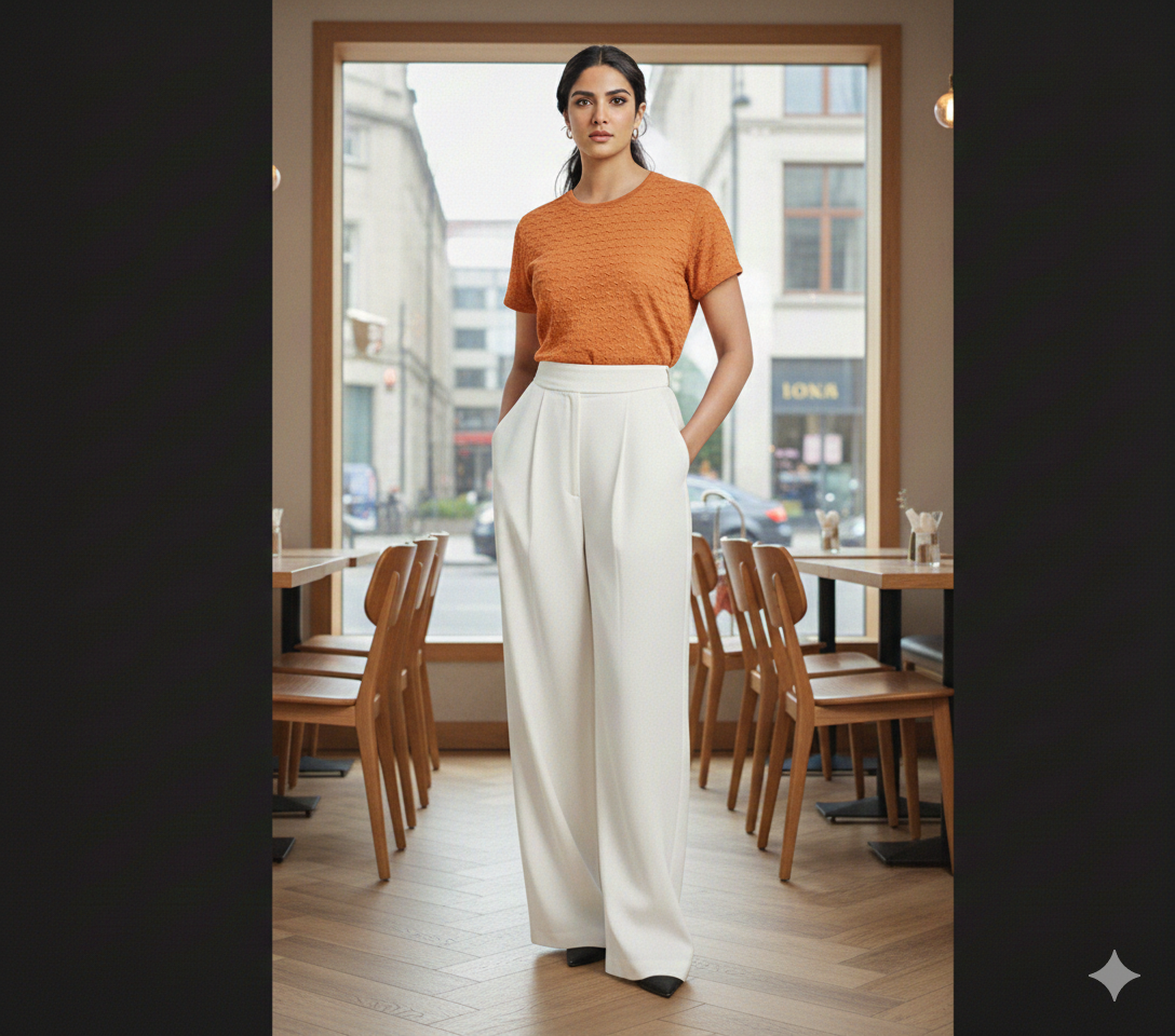 Dusty orange shirt from Ashir Studio, displayed on a model, showcasing a casual cloth with a relaxed fit and soft fabric.