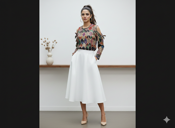 Multi-strapped shirt by Ashir Studio, stylish cloth with multiple straps, modeled on a person in the image.