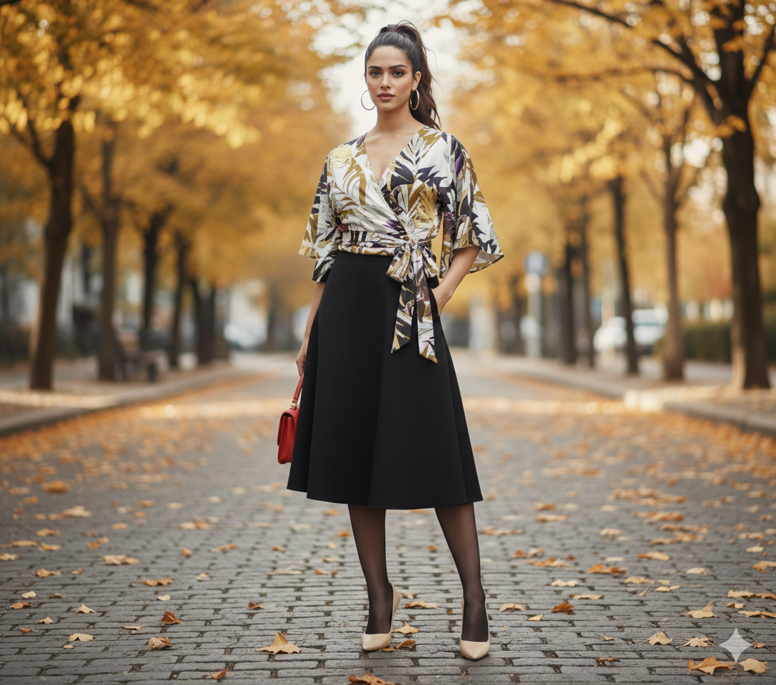 Colorful multi-floral cloth from Ashir Studio featuring vibrant floral patterns, displayed on a model.