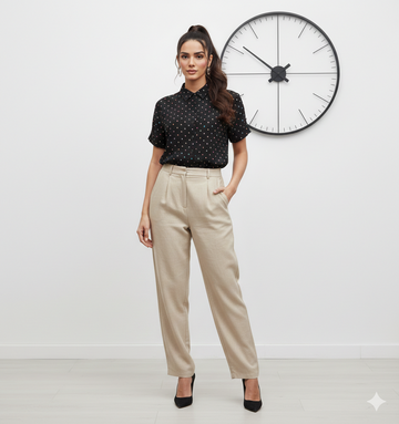 Ashir Studio dotted shirt displayed on a model, showcasing stylish casual clothing with a modern dotted pattern.