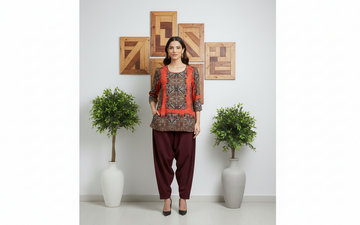 Ashir Studio floral butterfly printed shirt featuring vibrant butterfly and floral patterns, casual and stylish clothing for women.