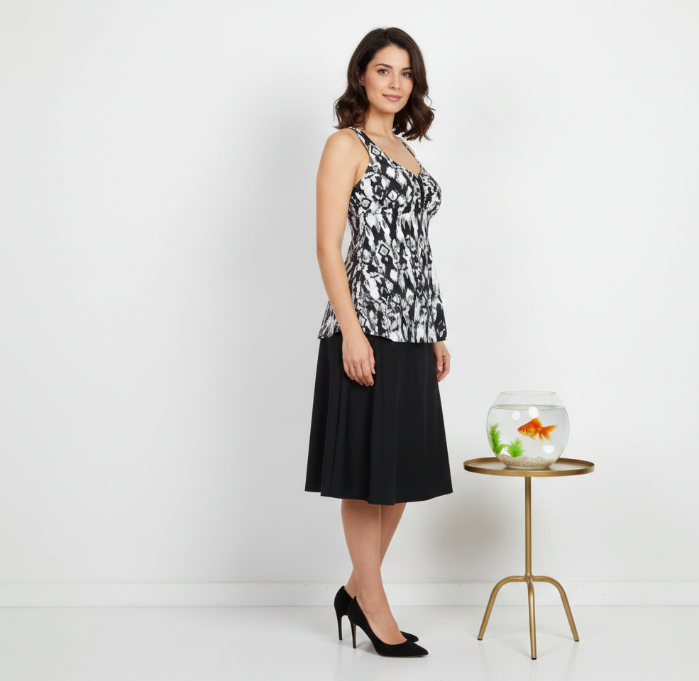 Ashir Studio Ikat camisole in vibrant fabric, featuring traditional patterns and lightweight cloth design.