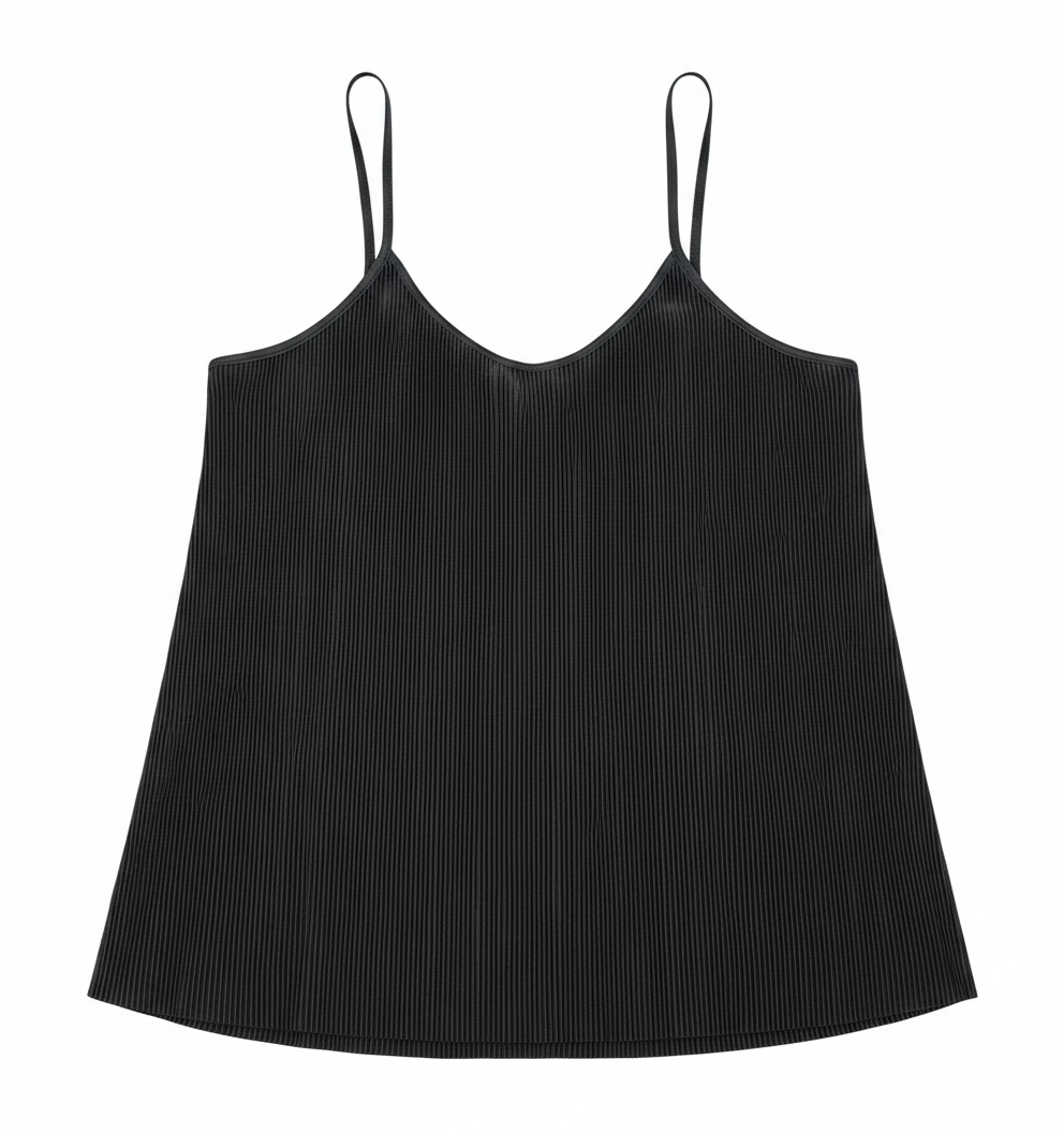 Ashir Studio tank top made of soft cloth, displayed alongside a pair of shorts in the image.