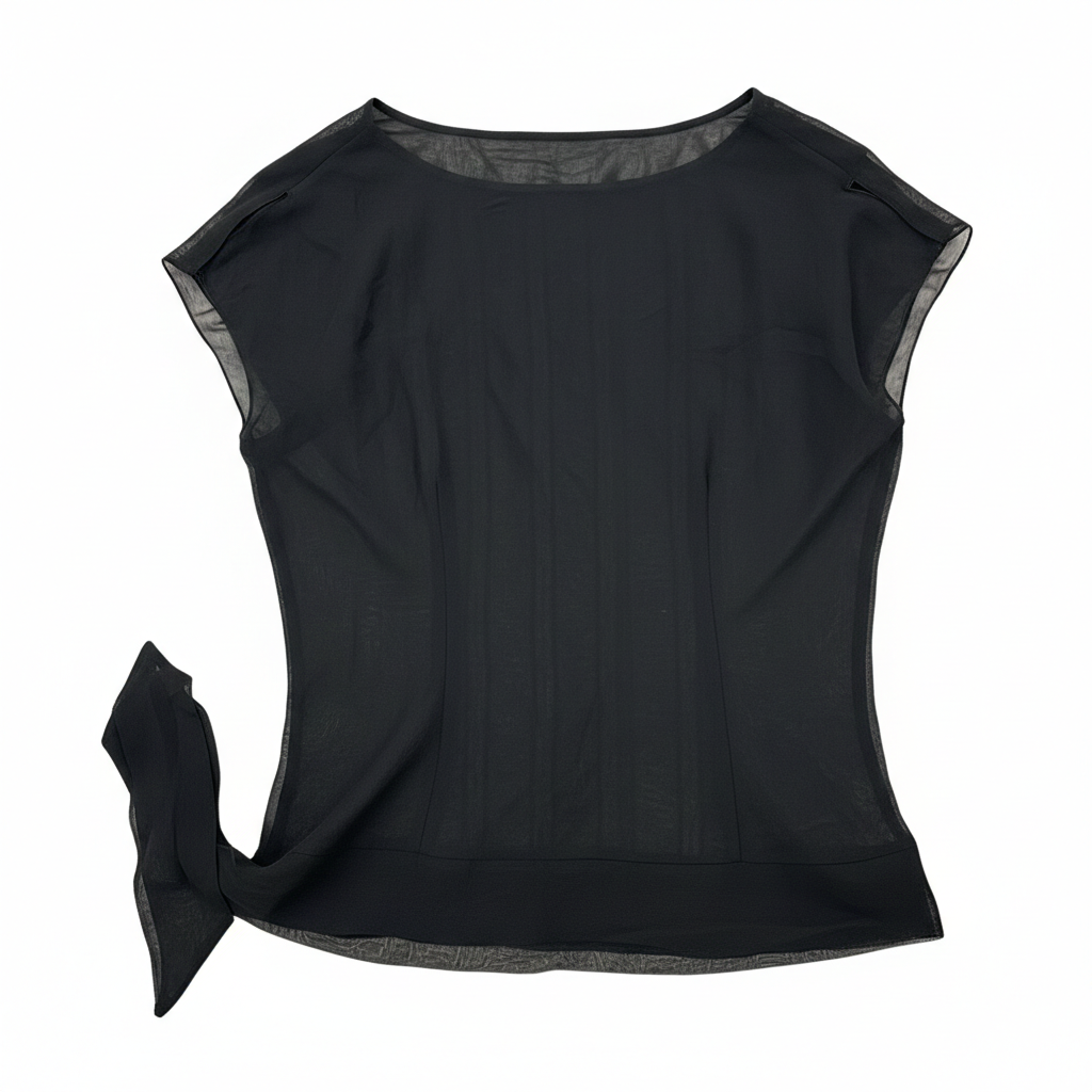 Ashir Studio cap-sleeve blouse made of soft cloth, featuring a stylish design, shown with shorts in the image.