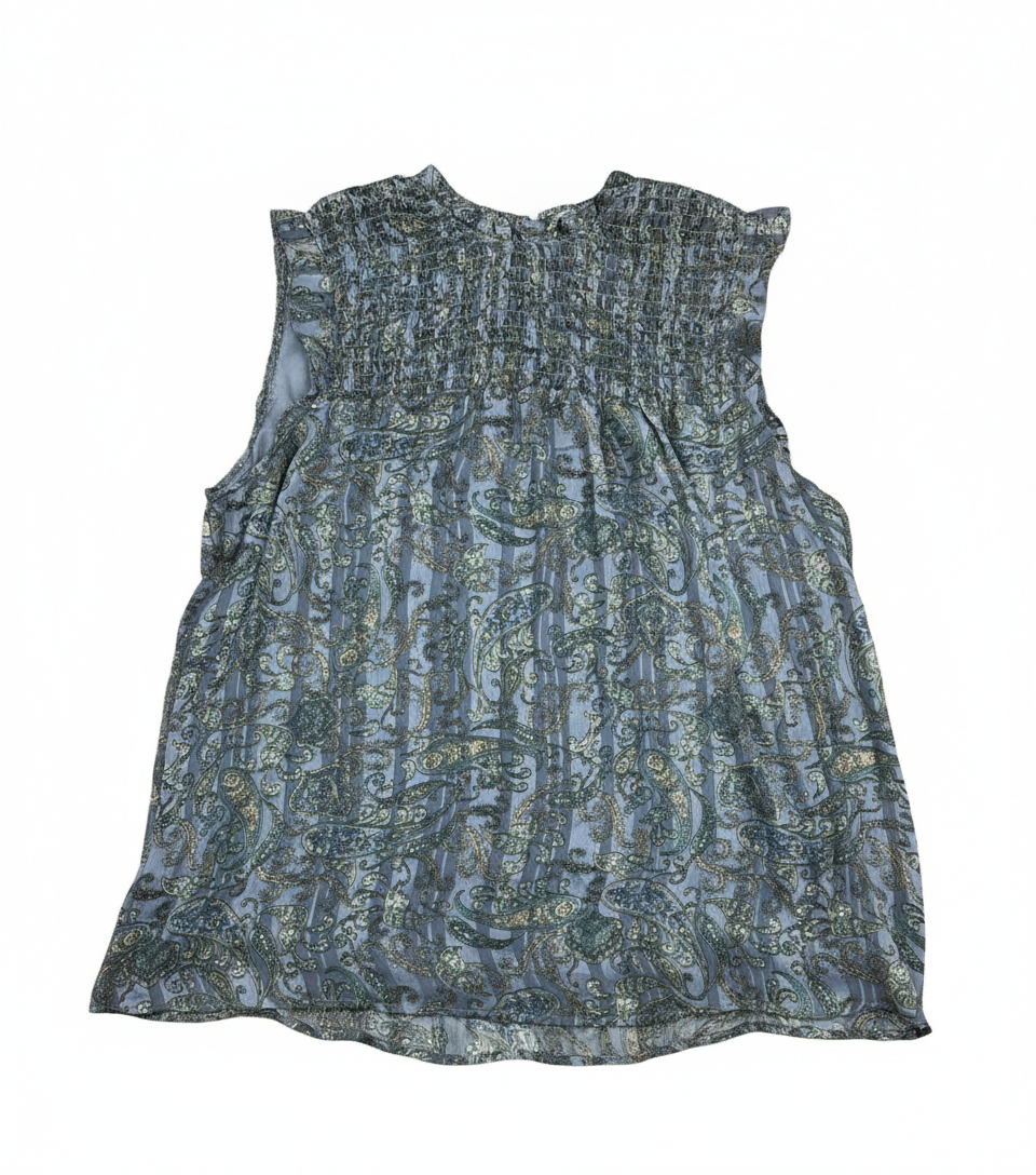 Blue medallion print pleated shell shorts by Ashir Studio featuring a stylish cloth design and comfortable fit.